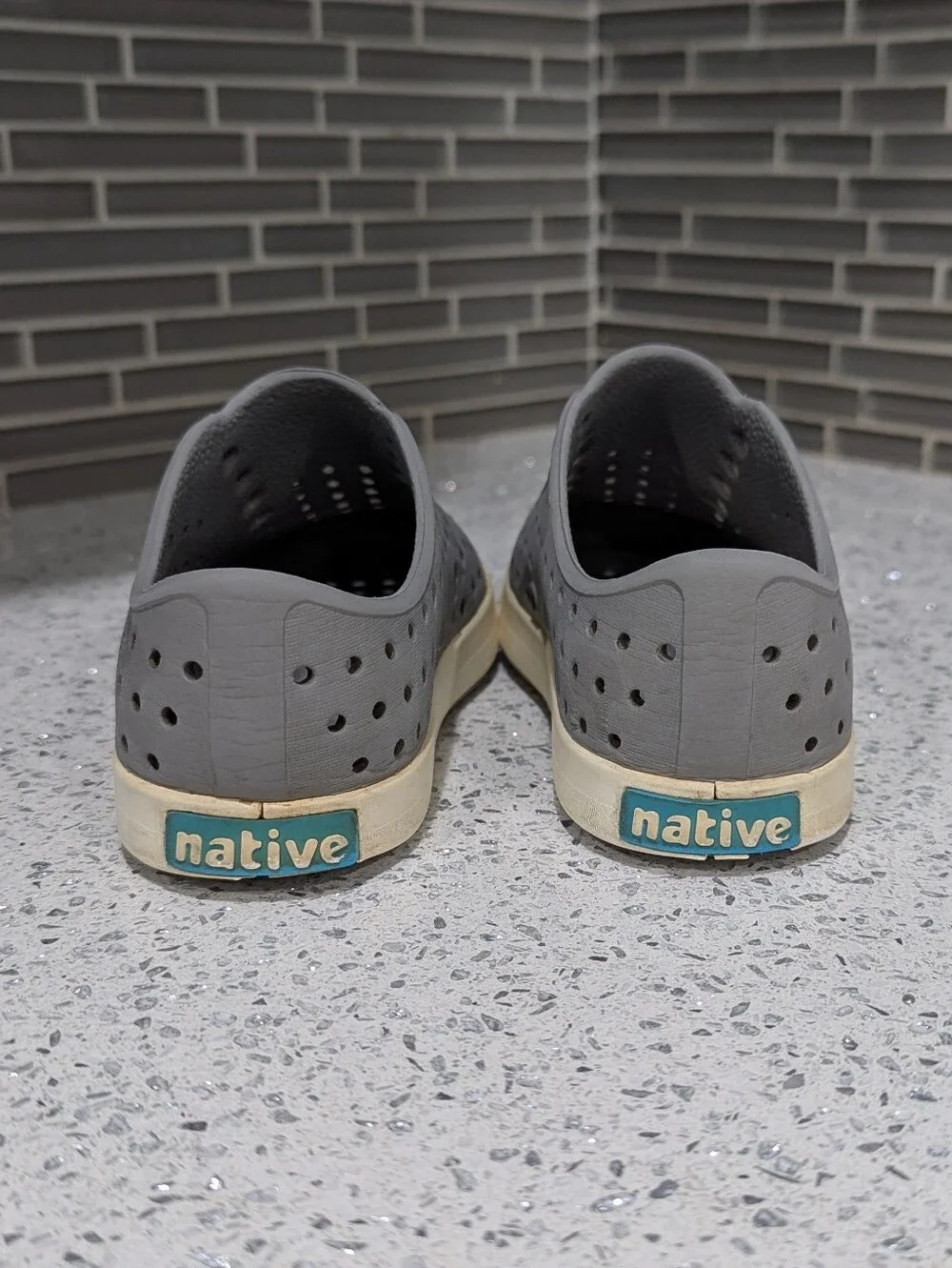 Native Kids Jefferson Slip On Shoes Sneaker Sandal Gray Boy Girl Size 12